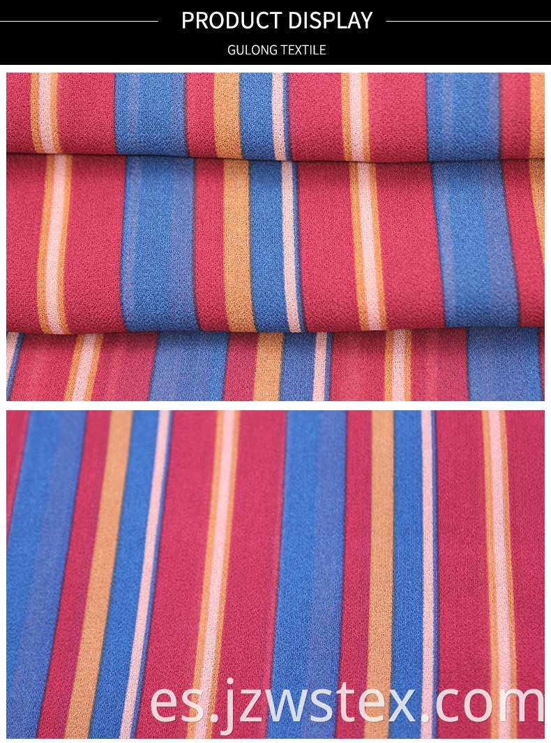 tela de la raya de la gasa del poliéster del rayón, varios colores disponibles